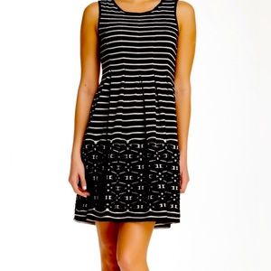 Max Studio black & white striped & patterned dress